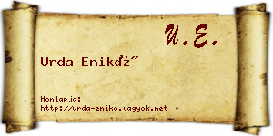 Urda Enikő névjegykártya